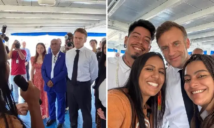 Jovem indígena de goiás se encontra com presidente da França e leva a voz do cerrado à Europa